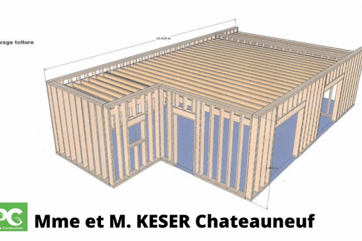 Etude de structure pour une construction d&#8217;une maison individuelle en ossature en bois à Chateauneuf