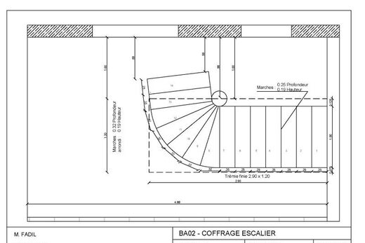 Etude de faisabilité pour ouverture d&#8217;un mur porteur et création d&#8217;un escalier en béton à Antibes